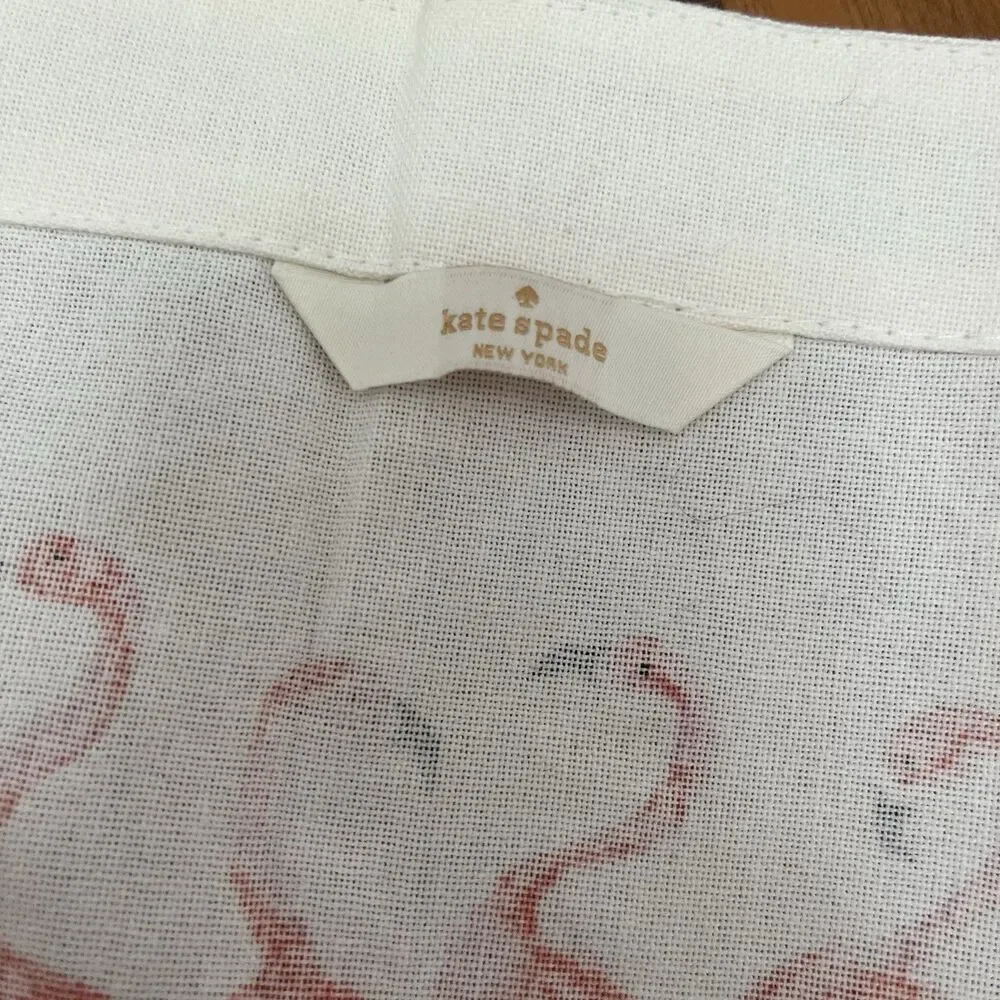 KATE SPADE All in Good Taste Strut Your Stuff Pink Flamingos Bib Apron Cotton
